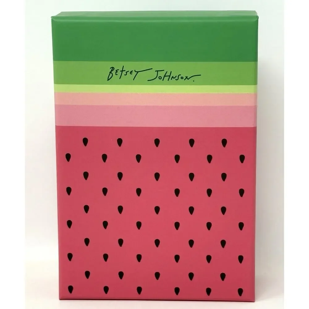 Betsey Johnson Watermelon Key Fob Bag Charm Keyring Keychain Crystal Fruit BOXED